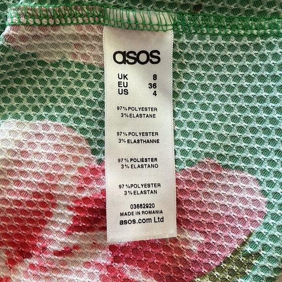 ASOS Floral Green Pink Dress - Picture 5 of 7